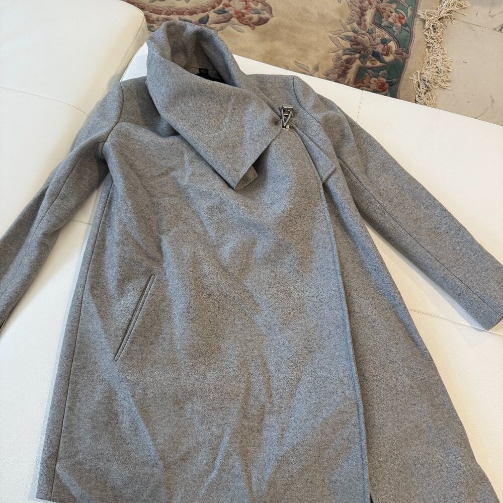 AllSaints Gray Wool Coat Size 00 Asymmetric
